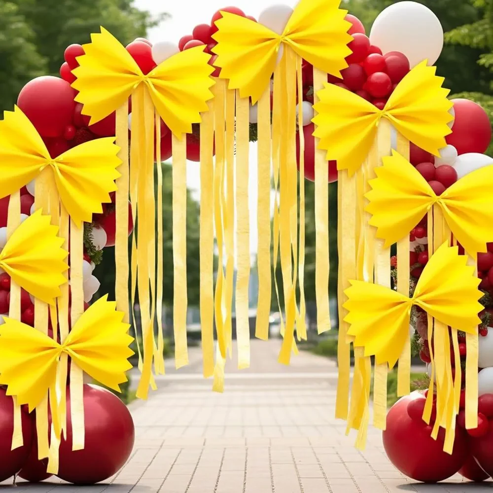 18 Pcs DIY Pasta Party Decorations - Italian Food Themed Yellow Streamer